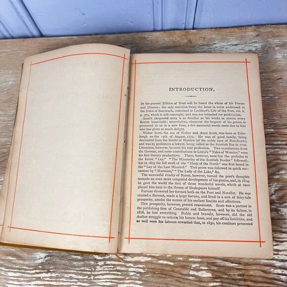 Antique Sir Walter Scott Poetical Works Illustrated Poetry Book Late 1800s HB - Picture 13 of 16